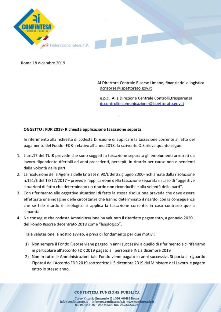 SCRIVIAMO A…Direttore Centrale Risorse Umane, finanziarie  e logistica