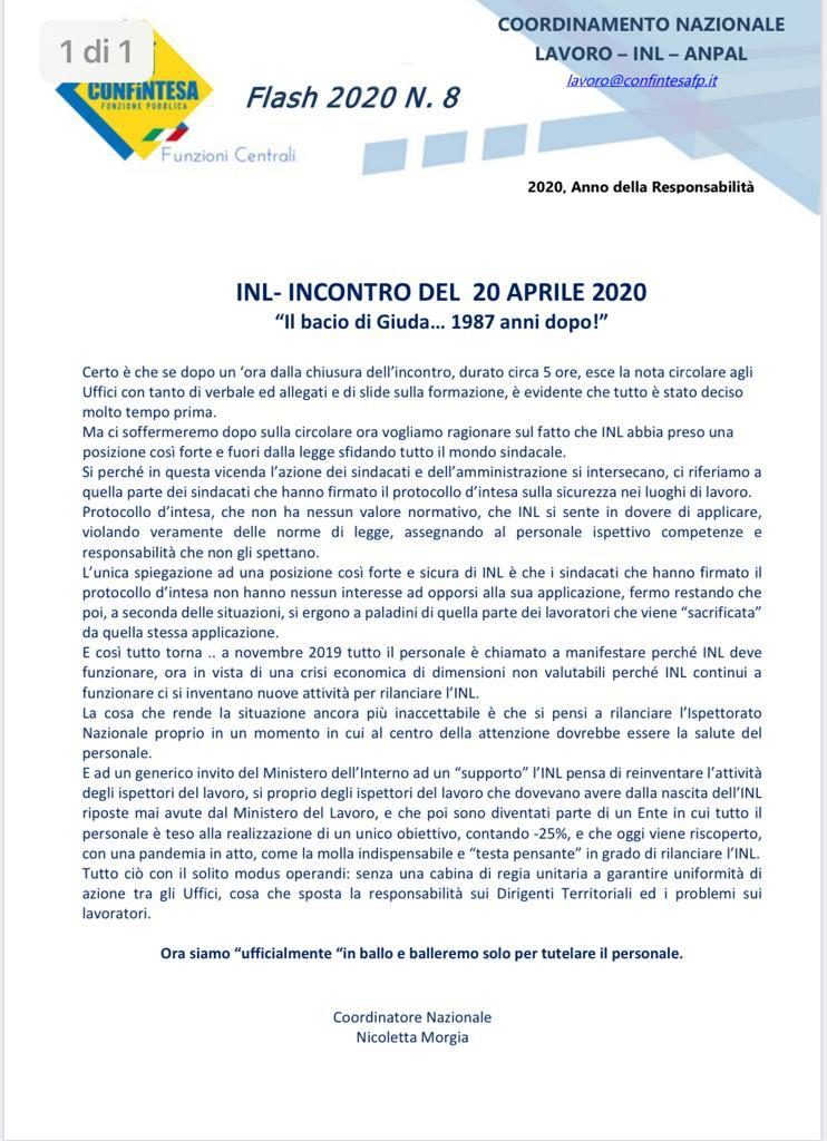 INL – INCONTRO DEL 20 APRILE 2020. IL BACIO DI GIUDA 1987 ANNI DOPO!